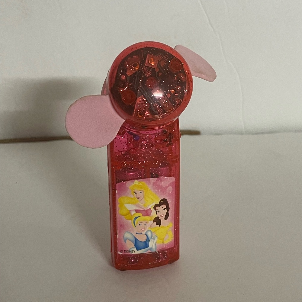 Vintage Disney Princess Cinderella, Aurora, and Belle Pink Travel Fan with Light